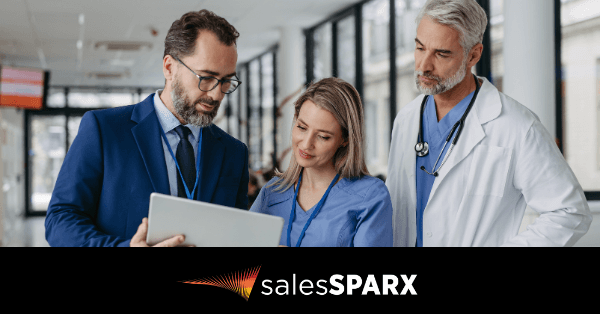 SalesSparx Blog #2 Images smaller Man in suit speaking with two doctors